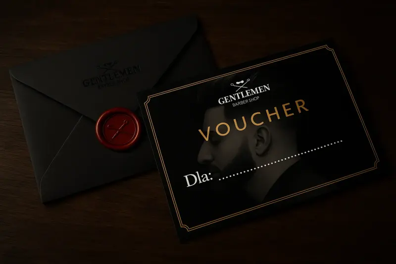 Elegancki voucher prezentowy Gentlemen Barber Shop Nowa Dęba